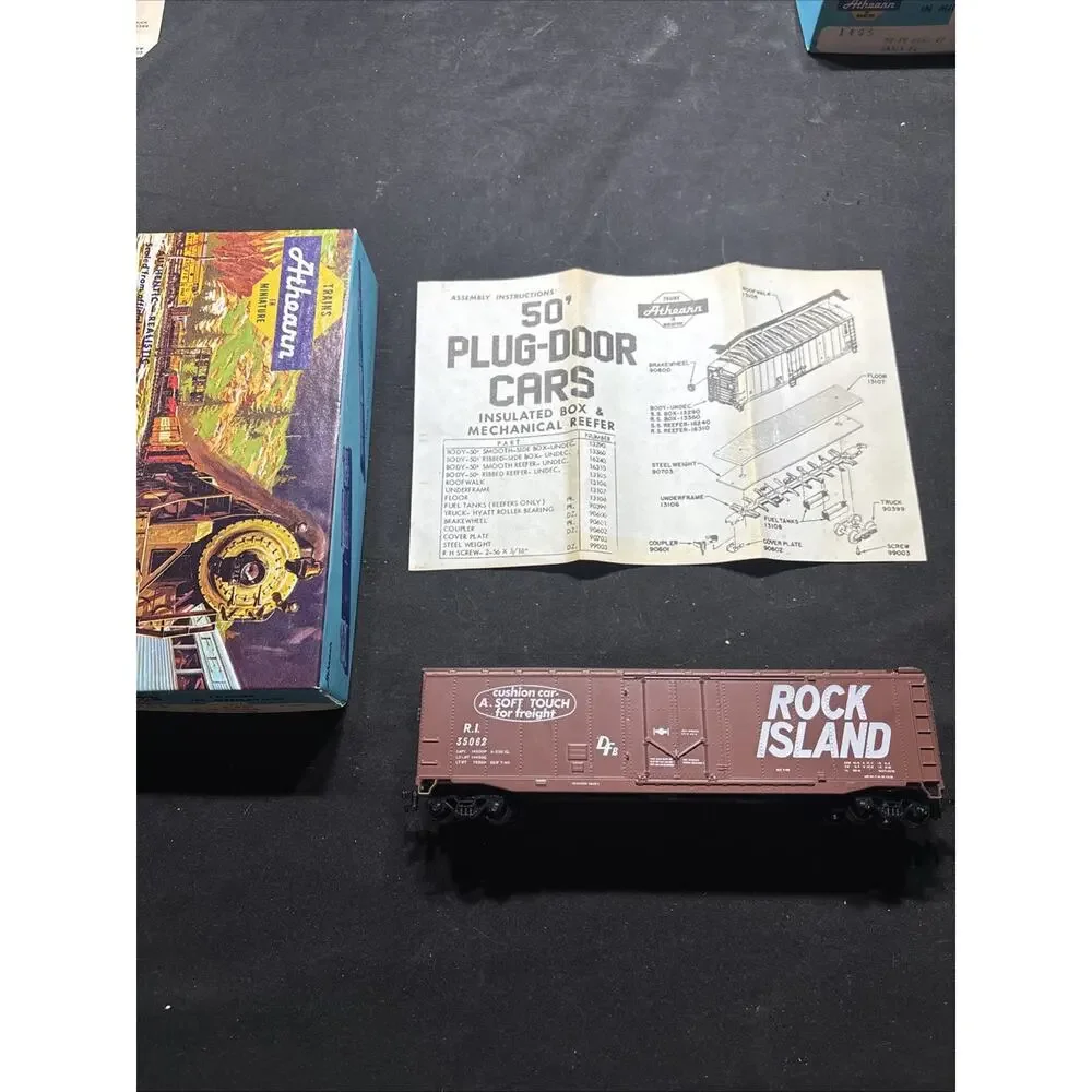 Vintage Athearn HO Scale Blue Box Lot 6 Train Freight Cars Coors Flatcar Reefers